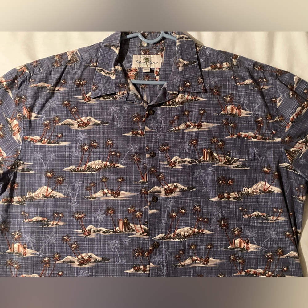 Island Shores Men's Tropical Button Up Short Sleeve Hawaiian Shirt Size XXL